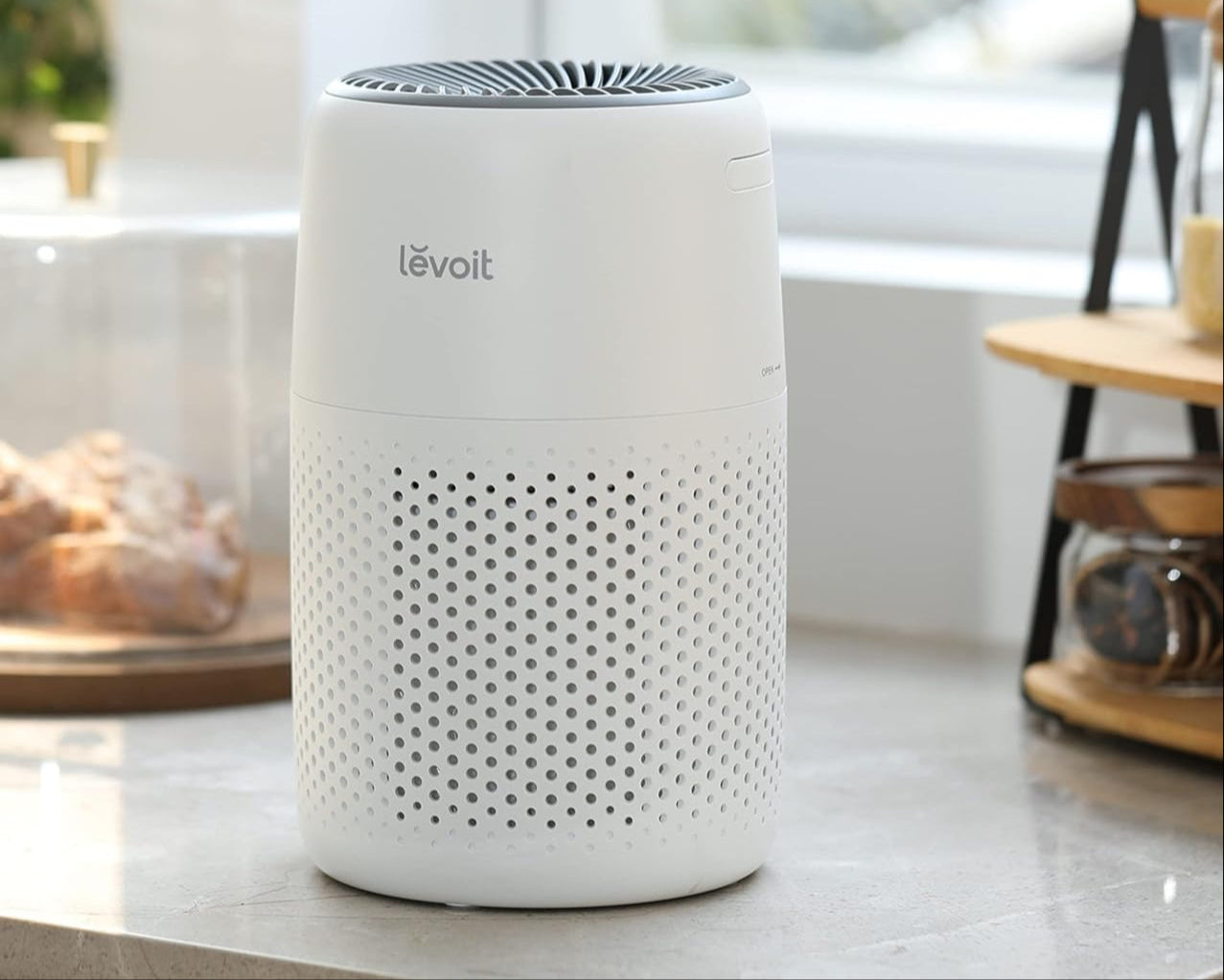 Air Purifiers for Bedroom Home, 3-In-1 Filter Cleaner with Fragrance Sponge for Better Sleep, Filters Smoke, Allergies, Pet Dander, Odor, Dust, Office, Desktop, Portable, Core Mini-P, White