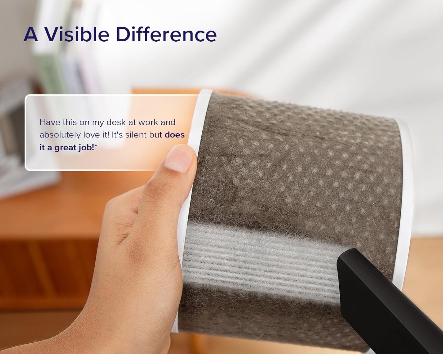 Air Purifiers for Bedroom Home, 3-In-1 Filter Cleaner with Fragrance Sponge for Better Sleep, Filters Smoke, Allergies, Pet Dander, Odor, Dust, Office, Desktop, Portable, Core Mini-P, White